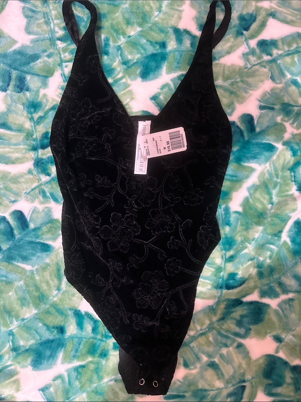 Forever 21 Lingerie Velvet Bodysuit,M,New